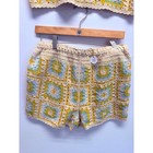 Nwt New In Crochet Two Piece Set Granny Square M l Cream Yellow Women