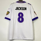 Lamar Jackson  8 White Baltimore Ravens Men s Adult Embroidered Jersey S-4xl