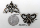  1879 Antiqued Brass Floral 3 Ring  y  Connector - 2 Pcs