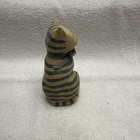 Vintage Folk Art Hand Carved Wooden Cat Figurine Very Nice-5e 