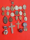 25 Vintage Antique Religious Pennants medals
