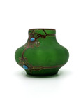 1900   s Antique Art Nouveau Green Glass Vase