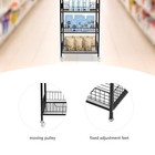 4-tier Mobile Retail Display Rack Snack Storage Organizer Basket Stand Cart hook