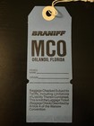 Braniff Airlines Vintage Unused Airline City Bag Tag Orlando  Florida Mco