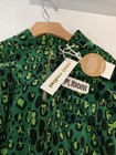 New Mini Rodini Leopard Velour Half Zip Sweater Green Ages 8-9 Years