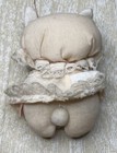 Russ Berrie  Bunny Stuffed  Rabbit Ornament Plush Toy Rare Htf Gown And Kerchief