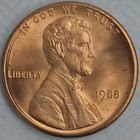Bu 1988 P Lincoln Memorial Cent Error Coin Reverse Die Clash 11   Degree Rotated