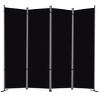 4 Panel Folding Room Divider - 6 Ft Privacy Screen  Freestanding Partition  Port