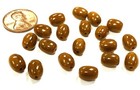 100 Vintage Czechoslovakian Glass Smooth Caramel Brown 6x8mm  Oval Beads W234