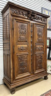 Antique French Provincial Louis Xv Carved Walnut Wedding 2-door Armoire 100 h