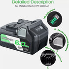 4x Multivolt 36v 18v 6000mah Li-ion Battery For Metabo Bsl36a18 372121m Bsl36b18
