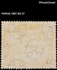 Papua 1907 Sg 37 Lakatoi Brn W blk Sml Op  papua   2sh 6p P14 Hz Wm 47 Used F vf