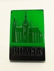   1920-30 s Art Deco Green Bohemian Glass Praha Souvenir Plaquette