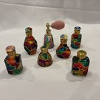 Murano Glass Perfume Bottles Collection Multi Color Millefiori Italy