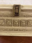 Vintage Max Klein Cream Plastic Sewing Box Storage Container Mcm Ornate Case  1 