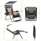 29in Oversized Outdoor Zero Gravity Reclining Lounger Chair Beech Wood Armrests