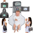 Portable Baby Changing Pad With Waterproof Mat - Foldable Diaper Clutch Kit 