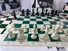 Chess Club Set 3 75  King Weighted   Vinyl Tournament Roll Up Board 2 25  Square