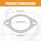 2pcs Car Exhaust Gasket  High Temp Exhaust Gasket  Ultra Seal 2-bolt 2 5-inch Ex