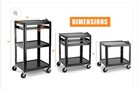 Metateel M-av-j Av Presentation Cart For Multimedia W  Wheels 24   -42    Height