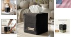 Modern Black Linen Tissue Box Cover For Standard Tissue Boxes - 4 48  Size