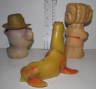 Vintage Rubber Squeaky Toy Lot   ram  Seal  Mouse     wsc2 