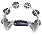 Quality Half Moon Cutaway Tambourine-white Double Row Jingles-crisp Bright Sound