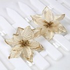 36pcs Artificial Glitter Christmas Poinsettia Flower Xmas Tree Ornaments Decor