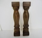 2 Reclaimed Carved Wood Large Spindles Balusters Trim Posts Pillar Salvaged