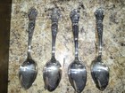 Antique Reed   Barton Silverplate Boston Landmark Souvenir Spoons Set Of 4 