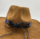 Handmade Beaded Native Style Blue Multi-color Beadwork Cowboy Hatband H55 4
