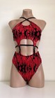 Schminke      Fire Flames Baby Evils Dance Set Polewear High Leg Bottoms Bra Top