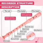 Soprano Recorder Instrument 8 Hole German Fingering Flute For Beginners Pink