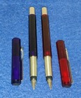 Parker Vector Fountain Pen  Red   Blue  Med Point Cartridge Fill Nos 2 Pen Lot