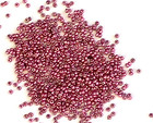 Rare Antique Micro Seed Beads-18 0 Metallic Finish Rose Raspberry Pink Tiny Bags