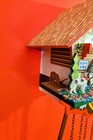 Colorful Ricola Man   St  Bernard Quartz Musical Cuckoo Clock