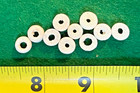  10  Old Huron Indian Venetian Donuts White Glass Trade Beads Fur Trade Era