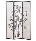 3 Panel Black Oriental Shoji Screen   Room Divider