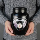 Large Urn With Photo Necklace Human Ashes Adult 180lbs - Best Offer Angel Wings