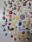 Vintage 1950 s Toy   Charm Lot 275  Cracker Jack Gumball Cereal  plastic  Metal 