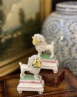 Stunning Rare Petite 19c English Staffordshire Spaniel Birds Mantle Dog Pair 4   
