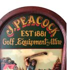 Vintage Golf Wooden 3d Pub Sign Plaque J  Peacock Golf Equipment Attire 1960   s