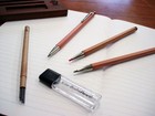 2 0mm Mechanical Pencil  Wooden Barrel  With Lead Sharpener   1 B  Black Lead 