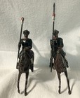 2 Britains Ltd Arab Flag Bearers On Horseback Vintage Lead Toy Soldiers
