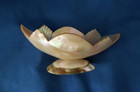 Antique Hand Carved Shell Pedestal Trinket Dish Souvenir Denver Colorado C 1920