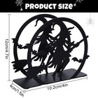 Halloween Napkin Holder Matte Black Metal Hocus Pocus Design Freestanding Tissue