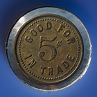 Vintage Hutchinson Kansas Trade Token    Pla-mor Recreation    Brass Good For 5c