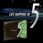 5 Gum Sugarfree Gum  Spearmint Rain  35-stick Pack  6 Packs Total 