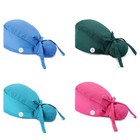 Adjustable Surgical Scrub Cap Bouffant Nursing Hat Ponytail Button Turban Hair C