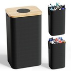 Recycling Bins For Kitchen  26 Gallon  100l  Recycle Bin With Bamboo Lid  